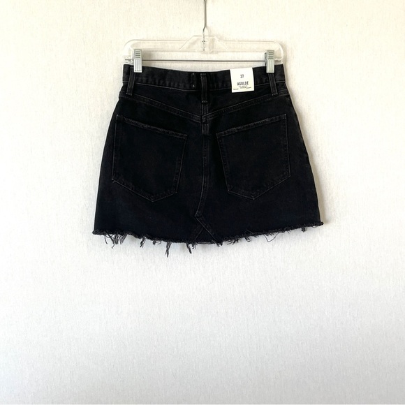 AGOLDE Quinn High Rise Black Denim Mini Skirt - Picture 5 of 10